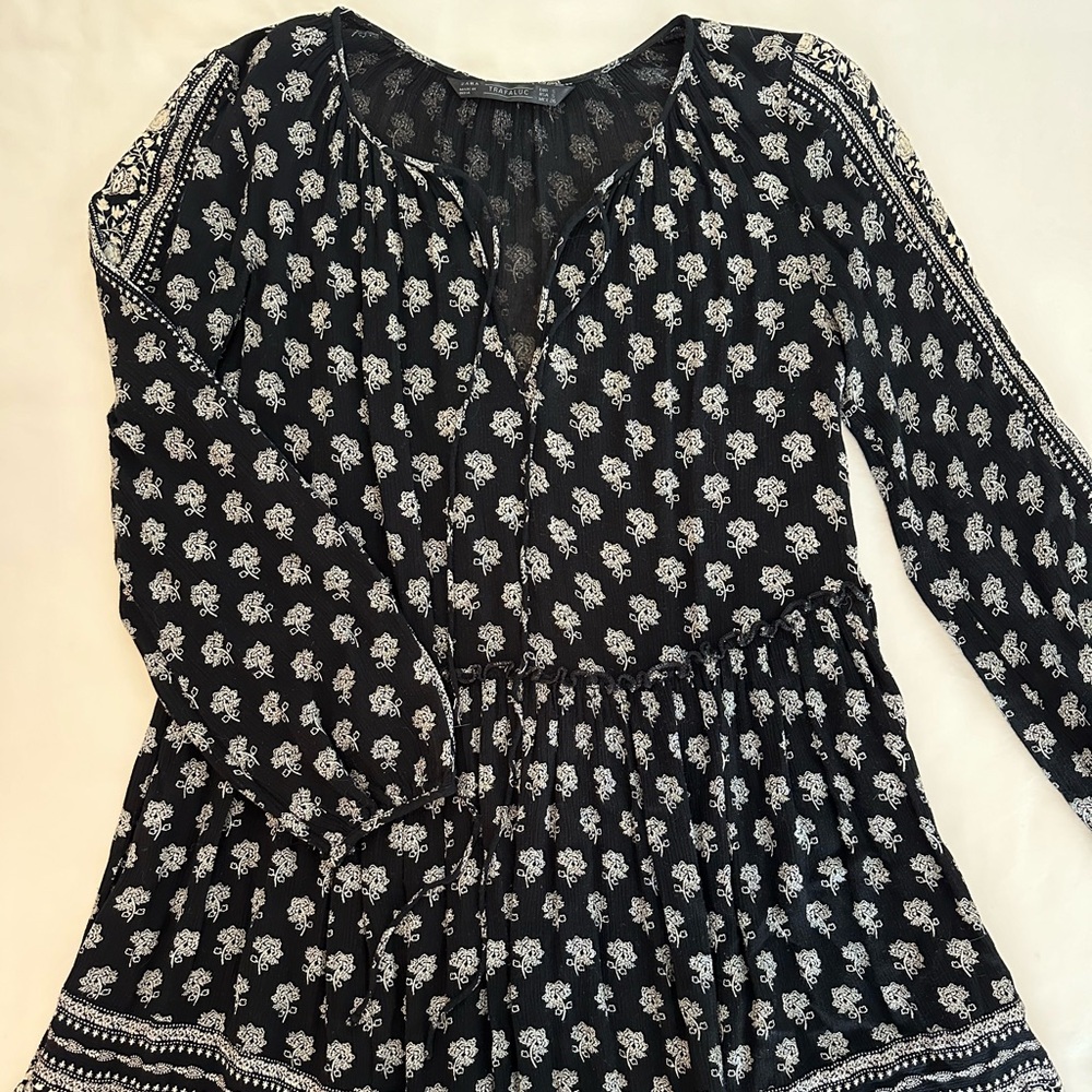 Zara Print Black Dresss